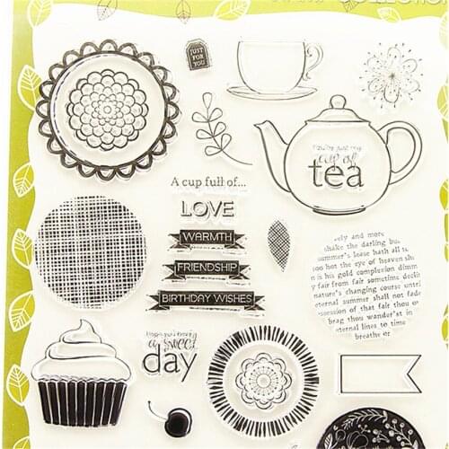 19x23cm Afternoon tea Transparent Clear Stamps Silicone Seals Roller Stamp DIY scrapbooking photo album/Card Making