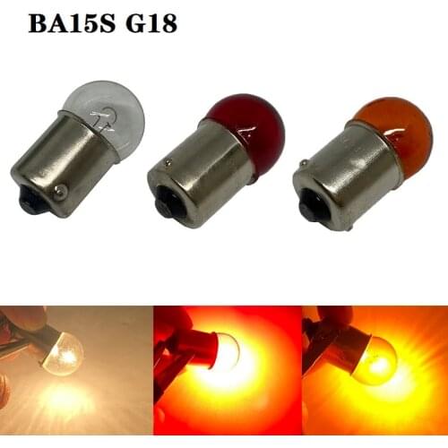 4X G18 R10W 12V 10W BA15S 2405 car bulb door lights clear amber recar external lights side turn signals bulb auto halogen lamp