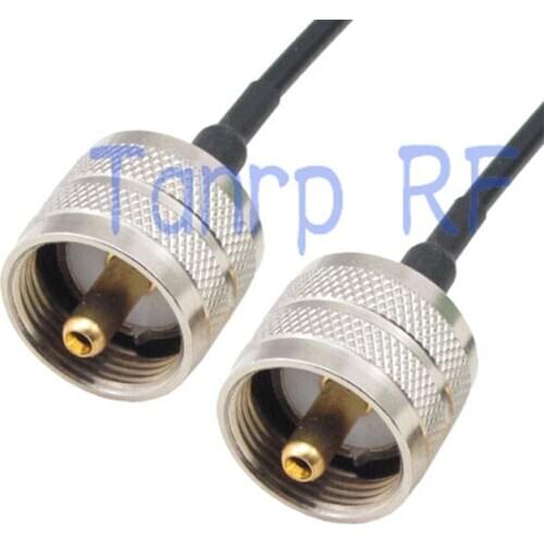 4in UHF male PL259 PL-259 plug to UHF male plug RF connector adapter 10CM Pigtail coaxial jumper cable RG174 extension cord