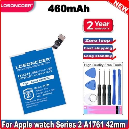 LOSONCOER A1761 460mAh Battery For Apple watch Series 1 Series 2 38mm 42mm Real Capacity Series1 Series2