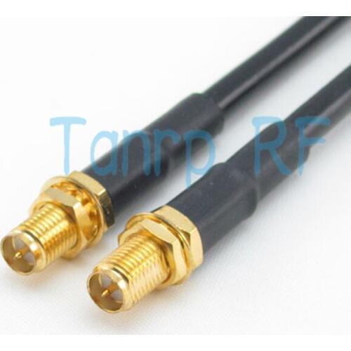 Freeshipping! Wholesale 6FEET RG58 RP-SMA female jack to RP-SMA female jack 200CM RF Pigtail jumper coaxial cable