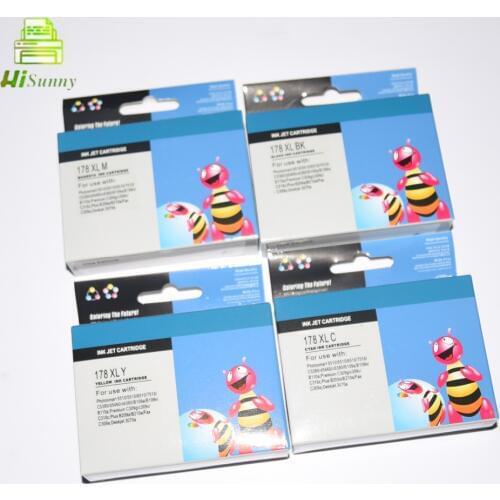 1sets For HP 178 for HP178XL for HP Photosmart 5510 5515 6510 7510 B109a B109n B110a Printer Ink Cartridge With Chips