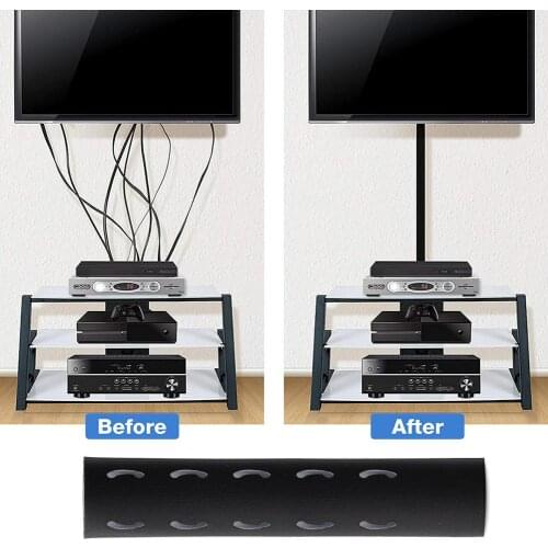 1.25m Cable Holder Organizer Flexible Tube Cable Organizer Wire Management Cord Protector Cable Winder For TV Computer Office