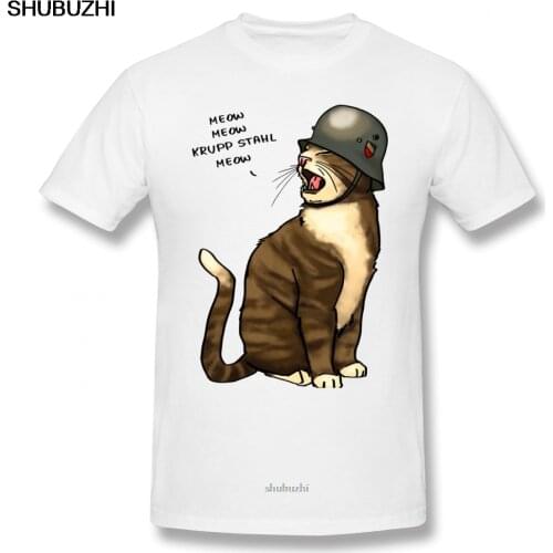 Wehrmacht T Shirt German Big Cat T-Shirt Funny Short-Sleeve Tee Shirt Printed Casual Men Cotton Plus size Tshirt sbz8038