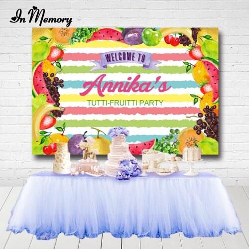 InMemory Fruit Summer Birthday Party Backdrops For Photo Studio Watermelon Grape Lemon Photography Backgrounds Custom Poster