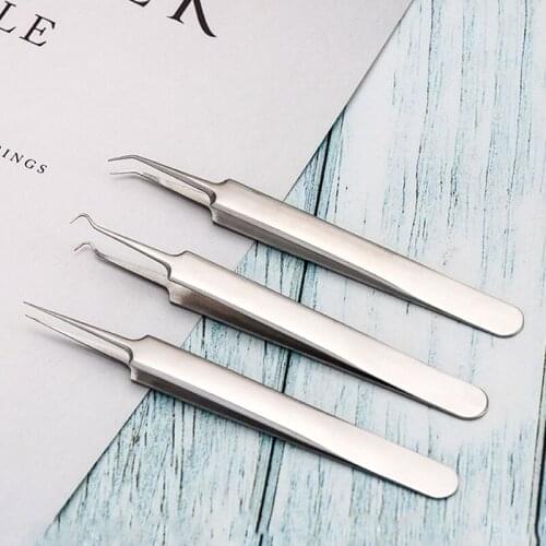 Needle Tweezers Blackhead Pimples Removal Pointed Bend Head Face Care Tools Material is stainless steel