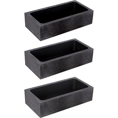 3 Pieces High Purity 1 KG Graphite Ingot Mold Crucible Mould for Melting Casting Refining Gold Silver Metal Other Metal