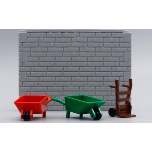 Building Blocks City Accessory Wheelbarrow truck cart trolley Garden Builder Construction Tools Bricks Toys compatible with lego