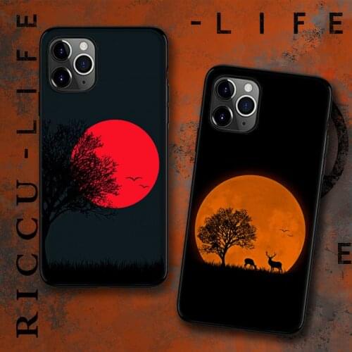 Beautiful sunset lonely animal Phone Case for iPhone 11 12 Pro mini pro XS MAX 8 7 6 6S Plus X 5S SE 2020 XR