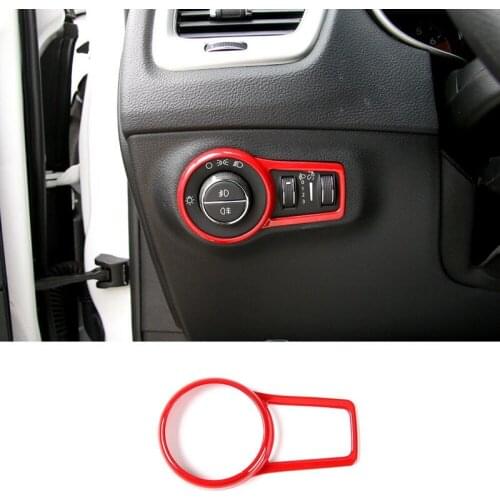 Red Front Headlight Lamp Switch Button Panel Decor Trim Cover Frame for Jeep Compass 2017-2019 Accessories