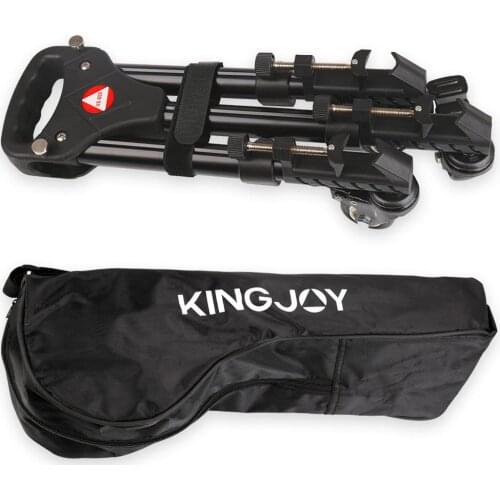KINGJOY VX-600 Metal Professional Three-wheel Tripod With Pulley Base Camera Photo Video Holder Metal Tripod