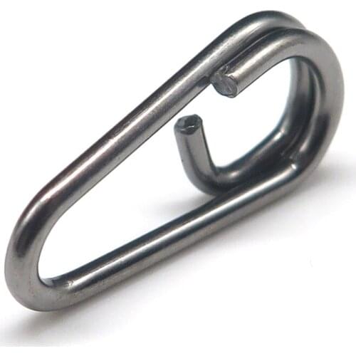 Minfishing 100 PCS/Lot Stong Stainless Steel Fishing Snap Pins Oval Split Rings Clips Hooks Connector Tackle