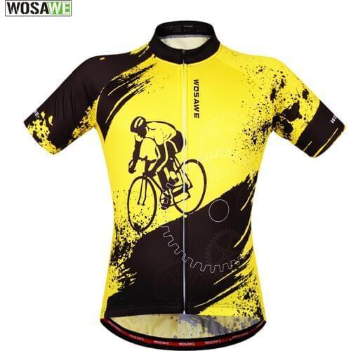 WOSAWE Mens Cycling Jersey Ciclismo Clothing Summer Short Sleeve Bicycle Jerseys Road Bike Jersey Shirt Maillot Ciclismo