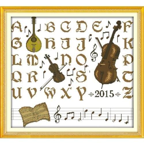 Staff alphabet cross stitch kit cartoon 14ct 11ct count print canvas stitching embroidery DIY handmade needlework