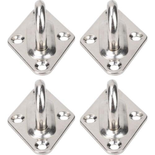 304 Stainless Steel Ceiling Wall Mount Hook Heavy Duty Anchor Eye Plate For Boat Yoga Swings Hammocks