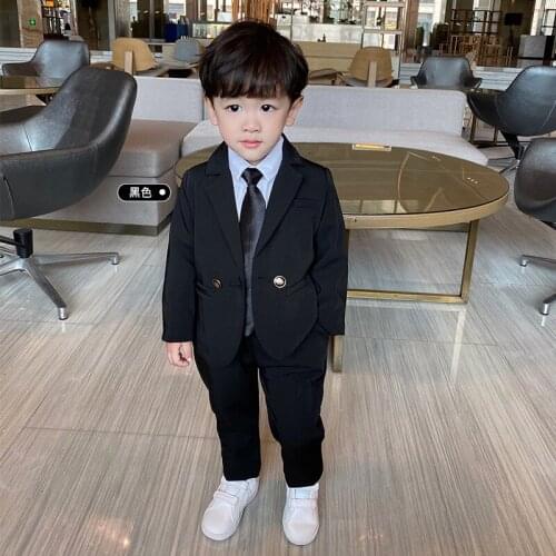 Flower Boys Pink Jacket+Pants 2Pcs Clothing Set Gentleman Kids Formal Wedding Suit Childrens Day Performance Graduation Dress