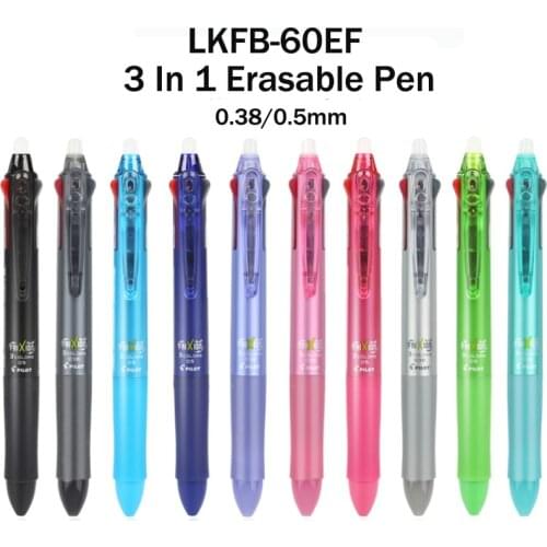 PILOT LKFB-60EF 3 In 1 Retractable Erasable Gel Pen 0.38mm 0.5mm Caneta Gel School Supplies Japan Papeleria Study Stationery