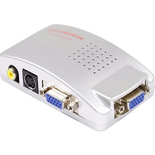 PC to TV converter VGA to AV S-video VGA converter splitter box for PC laptop vga to TV with composite port