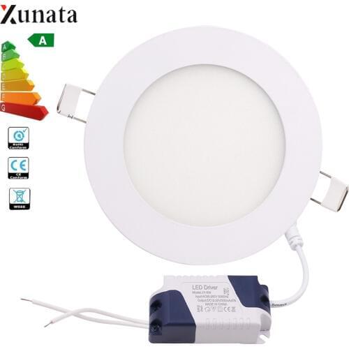 Dimmable LED Panel Light Ceiling Round Recessed Lamp Aluminum Ultra Thin Downlight 3W 6W 9W 12W 15W 18W Spotlight Light Fixtures
