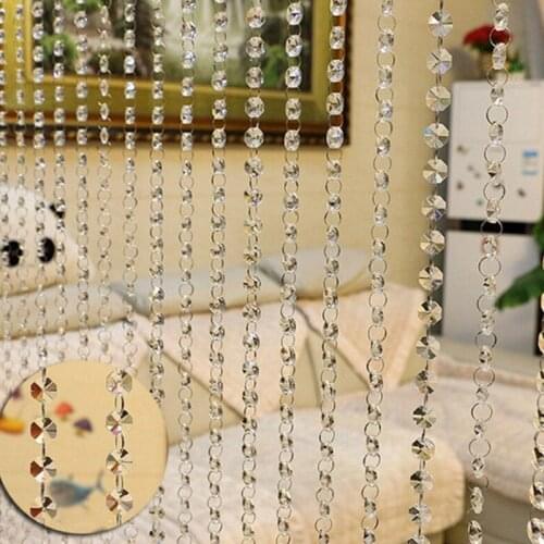 Crystal Glass Bead Curtain String Tassel Luxury Bedroom Cafe Window Door Home Decor Transparent Glass Wedding Party Ornament