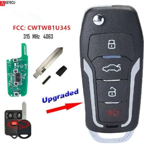 KEYECU Upgraded Flip Remote Key Fob For Ford Lincoln Mazda Mercury 80 Chip FCC: CWTWB1U345