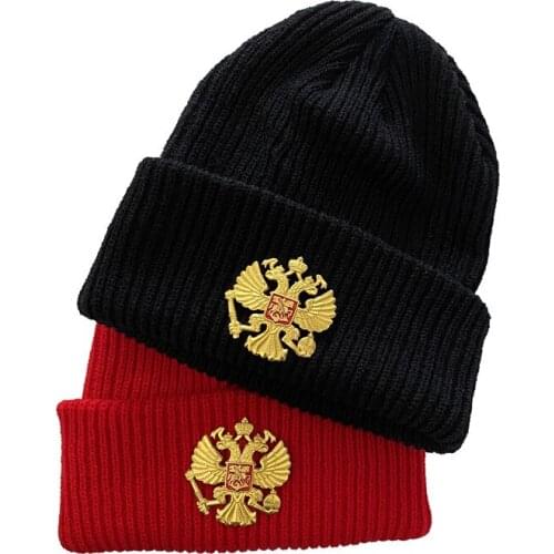 Knitted Solid Color Beanies Hat Winter Warm Ski Hats For Men Multicolor Vintage Badge Caps Soft Elastic Cap Women Sport Bonnet