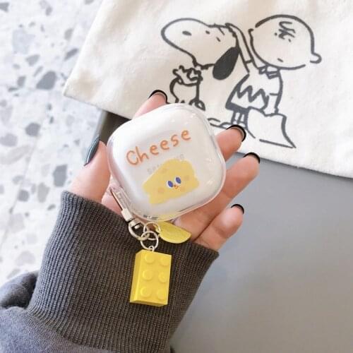 For Samsung Galaxy Buds Live/buds Pro Case Korea Cartoon Keychain Silicone Transparent Earphone Case for Galaxy Buds Live Cover