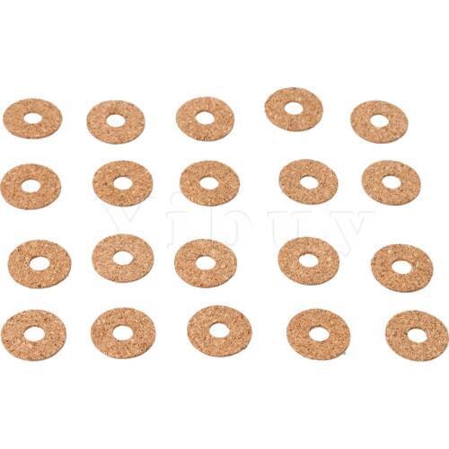 Yibuy Dia 18mm Standard Guitar Pick Cork Grip Tape Cork Non-slip Grip Corks for Sticking on Guitar Bass Pick Pack of 20