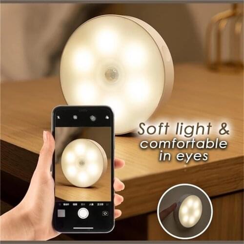 320mAh LED Wall Lamp Smart Human Body Induction Mini Night Light Motion Sensor USB charging LED Lightt for Bedroom Stair J60