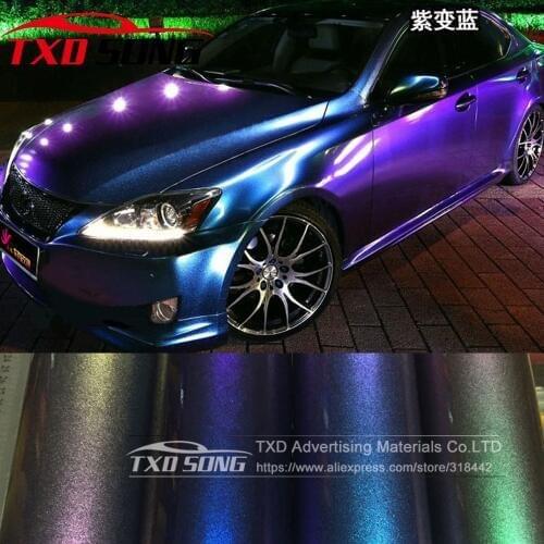 Premium quality 3 Layers Glossy Chameleon Diamond Glitter Vinyl Wrap Film with air free bubbles Size: 10/20/30/40/50/60x152cm