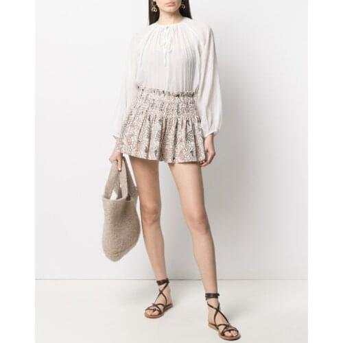 Women Skirt 2021 The New Summer French Print Pleated Shirt Skirt Slimming Slim Fashion Versatile Floral Pleated Skirt Women