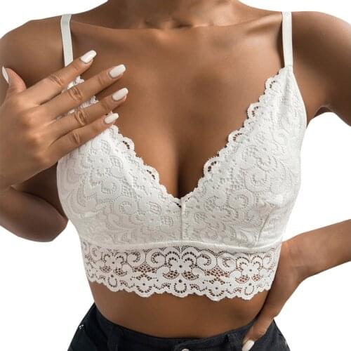 Women Lingerie Corset Lace Bralette Bralet Bra Tank Cami Crop Underwear Bustier Crop Top Sheer Unpadded Bra fashion sujetadores