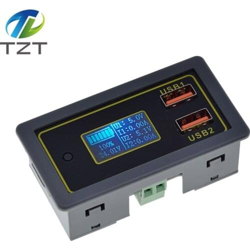 ZK-BC 4.5-32v 12v 24v Lead-acid lithium battery Voltmeter ammeter 18650 capacity tester battery monitor USB quick charger QC3.0