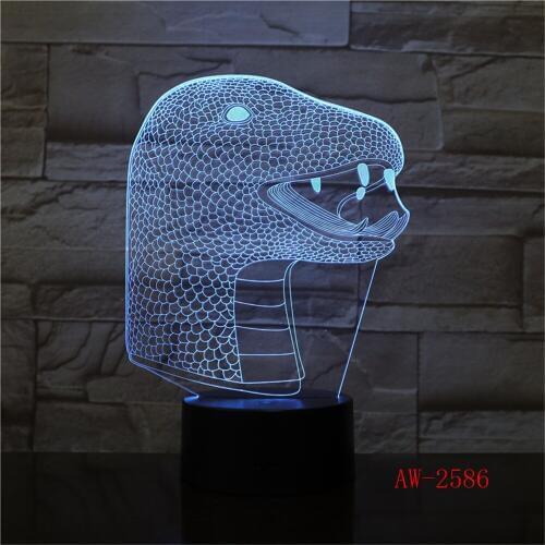 Snake 12 Zodiac 3D Night Light LED Luminaria Novelty Touch Table lamp 7 Colors Changing Desk USB Lamp Room Decor Lamp AW-2586