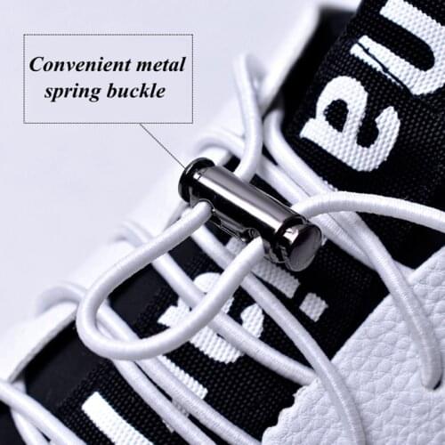 1 pair of elastic buckle shoelaces, non-knotted shoelaces, metal buckle shoelaces, kids and adults fast lazy sneakers shoelaces