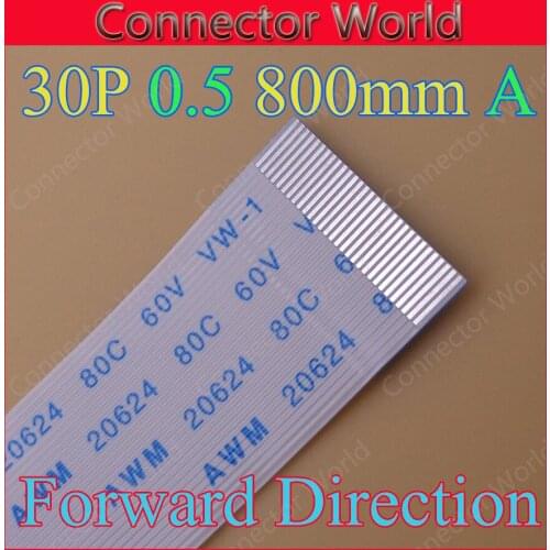 10pcs/lot 30 pin Flat Switch Ribbon 30p Flex Cable Power Button 30pin 0.5mm 80cm 800mm AWM 20624 80C 60V VW-1 FFC flat line