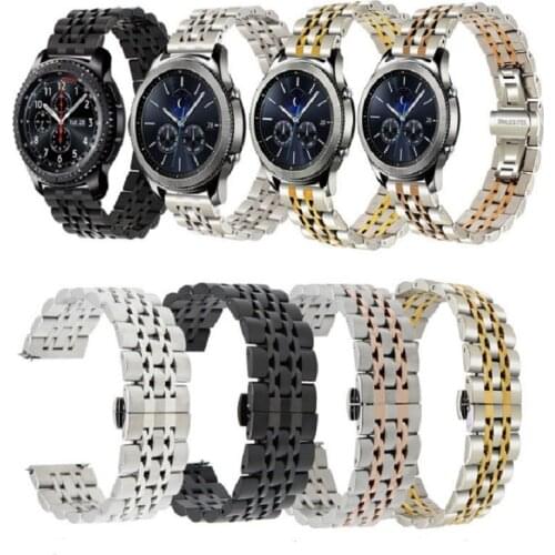 22mm 20mm Band for Samsung Galaxy Watch 3 41 45mm Gear S3 46mm 42mm Watch Stainless Steel Strap for Amazift Metal Wrist Bracelet
