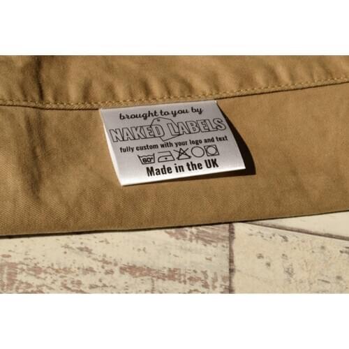 300pcs High Quality Custom satin silk sew-in clothing tags printed brand logo Garment Care labels fold over Fabric washing label