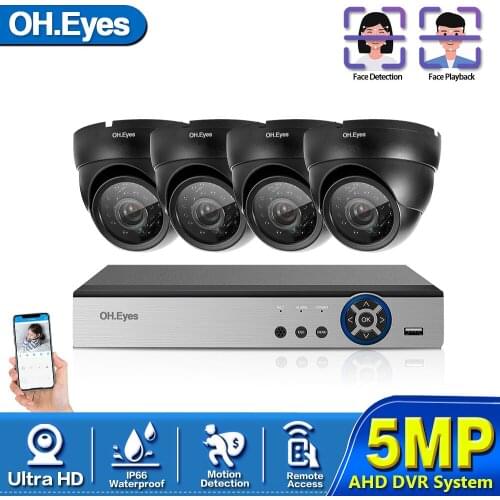 4CH 5MP AHD DVR Kit Home CCTV Monitoring Camera Security System Kit H.265 4MP Outdoor Waterproof Video Surveillance System Set