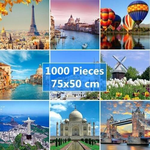 75*50 cm Jigsaw Puzzle 1000 Pieces world Famous Landscape Pattern Adult Puzzles Adulto Educational Toys Puzzle For Adults
