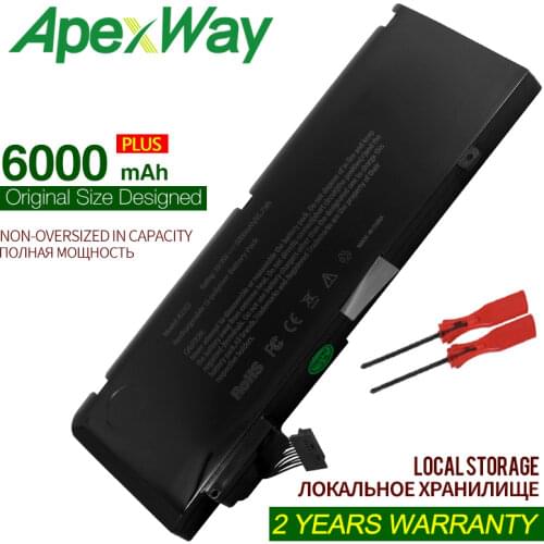 ApexWay 10.95V 63.5WH Battery A1322 For APPLE MacBook Pro 13 " Unibody A1278 MC700 MC374 Mid fast shipping