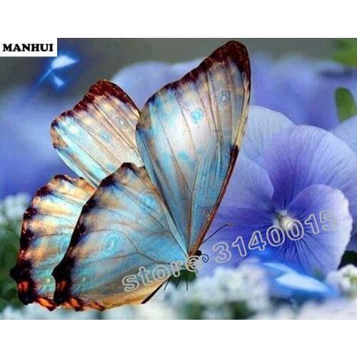 Diamond Embroidery Butterfly flowers DIY 5d Diamond Painting Beads Embroidery Coloring By Numbers Mosaic Drawings ABC350