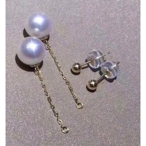 Free shipping charming 7-8mm south sea white pearl earring