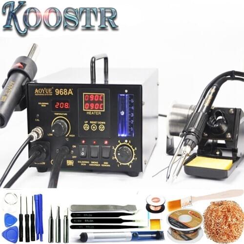 Free Shipping AOYUE Solder Station 220V AOYUE968 AOYUE 968 AOYUE968A+ AOYUE 968A+ AOUYE Repairing System SMD Soldering Iron