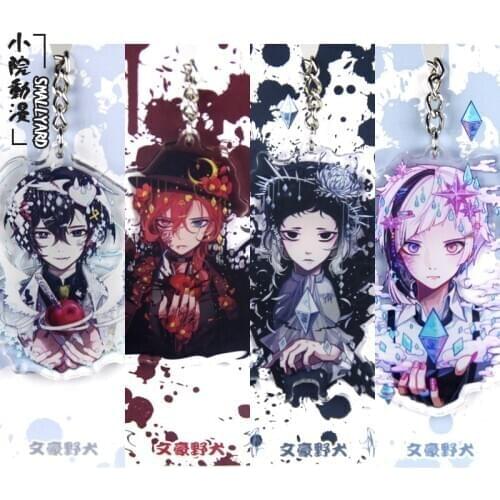 Anime Bungou Stray Dogs Osamu Dazai Chuya Ryunosuke Edogawa Ranpo Akiko Yosano Cosplay Acrylic Keychain Pendant Xmas Gifts