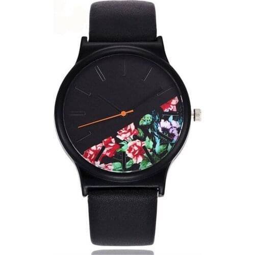 Nice Black Flower Watch Women Watches Ladies Brand Luxury Famous Female Clock Quartz Watch Wrist Relogio Feminino Montre Femme