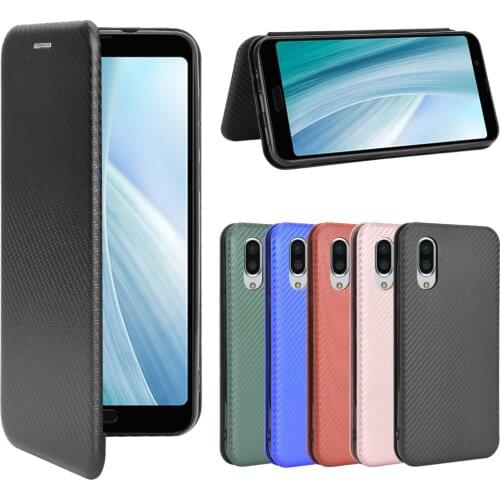 Carbon Fiber PC+TPU Luxury Flip leather Phone Case For SHARP Aquos Sense 3 Lite SH-RM12 / Sense3 Plus SH-RM11 Cover Case