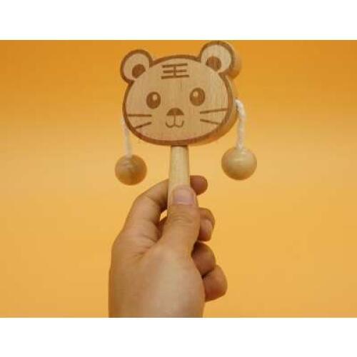 Log cartoon rattle baby toy newborn baby can bite rattle traditional child early education hand rattle