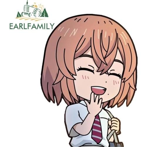 EARLFAMILY 13cm x 9.5cm Cartoon Hinata Car Sticker for Tokyo Revengers Anime Car Accessories Window Door Wall Decal Decor