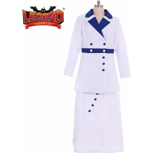 Edwardian Era cosplay costume Titanic Rose DeWitt Bukater Cosplay Costume Blue & White Jacket & Long Skirt